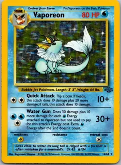 Vaporeon 12/64 Holo Rare Jungle Pokemon Lightly Played - Image 1