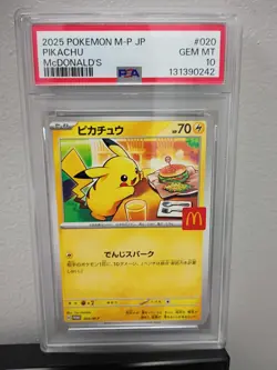 PSA 10 GEM Mint - Pikachu McDonald's #020 Pokemon McDonald's JP Burger Promo, - Image 1