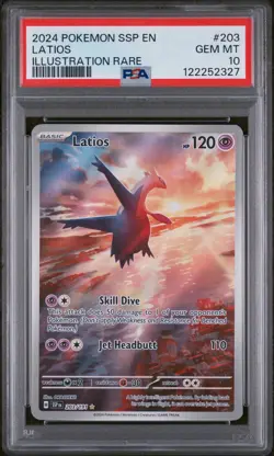 2024 POKEMON SSP EN-SURGING SPARKS ILLUSTRATION RARE #203 LATIOS PSA 10 - Image 1