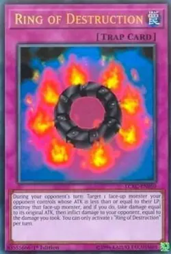 LCKC-EN050 RING OF DESTRUCTION ULTRA RARE 1ST EDITION NEAR MINT YuGiOh TCG - Image 1