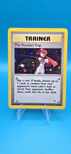 Pokemon TCG The Rocket's Trap Gym Heroes 19/132 1st Edition Holo Rare Trainer/#2 - Image 1