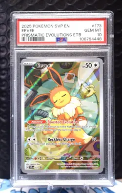 2025 Pokemon SVP EN Eevee #173 Prismatic Evolutions ETB PSA 10 GEM MT - Image 1