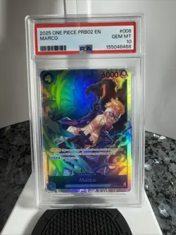 Marco PRB02-008 PSA 10 GEM MINT Parallel Foil SR One Piece Card - Image 1