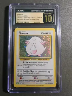 Chansey 015/034 Trading Card Game Classic Holo CGC PRISTINE 10 - Image 2