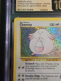 Chansey 015/034 Trading Card Game Classic Holo CGC PRISTINE 10 - Image 3