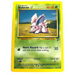 Nidoran 83/130 Base Set 2 - Common Pokemon Card TCG Vintage WOTC - NM - Image 1