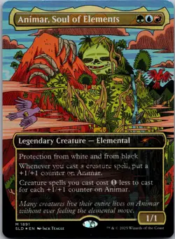 MTG SkeenAB Animar Soul of Elements BORDERLESS FOIL from SLD. NM. - Image 1