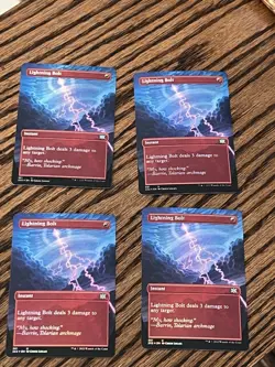 MTG 4x Lightning Bolt 2x2 Double Masters Extended Art Version #361 FOIL English - Image 1