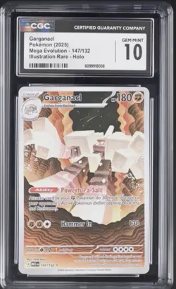 Pokemon Garganacl Mega Evolution 147/132 Illustration Rare CGC 10 - Image 1