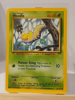 Weedle Base-Set (69/102) Common English Excellent Pokemon Vintage - Image 1