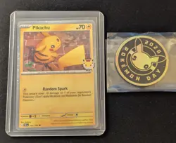 2026 Pokemon Day 30th Anniversary Pikachu 051 Stamped Promo With Coin - Image 1