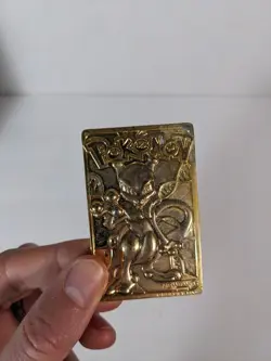 Vintage 1999 Burger King Pokemon 23k Gold Plated Mewtwo Collectible Card READ - Image 1
