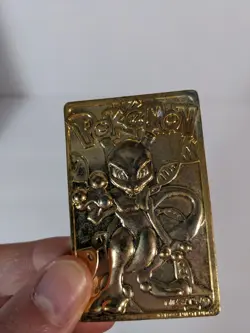 Vintage 1999 Burger King Pokemon 23k Gold Plated Mewtwo Collectible Card READ - Image 2