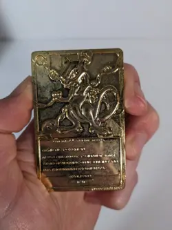 Vintage 1999 Burger King Pokemon 23k Gold Plated Mewtwo Collectible Card READ - Image 4