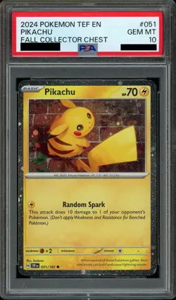 PSA 10 GEM Pikachu Cosmos Holo Collector Chest Promo Pokemon Card 051/162 - Image 1