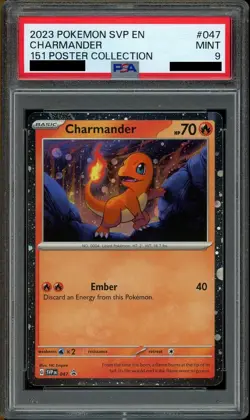 PSA 9 MINT Charmander 151 Poster Collection Promo Pokemon Card SVP 047 - Image 1