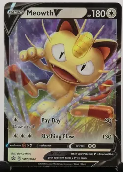 Meowth V SWSH004 SWSH: Sword & Shield Promo Cards Holo - Image 1