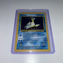 Pokemon TCG Lapras Fossil Holo Unlimited Rare Card 10/62 Vintage - Image 1
