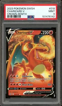 PSA 9 MINT Charizard V Crown Zenith Ultra Rare Pokemon Card 018/159 - Image 1