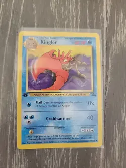 Pokemon TCG Kingler Fossil, Unlimited Uncommon Card 38/62 VLP - Image 1
