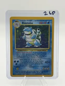 Pokemon TCG Blastoise Base Set Holo Unlimited Rare Card 2/102 LP Condition - Image 1