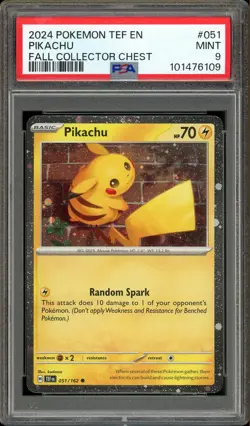 PSA 9 MINT Pikachu Cosmos Holo Collector Chest Promo Pokemon Card 051/162 - Image 1