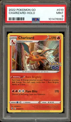 PSA 9 MINT Charizard Holo Pokemon Go Pokemon Card 010/078 - Image 1