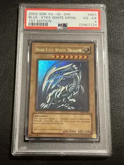 Yugioh - Blue-Eyes White Dragon SDK-001 1st Edition PSA 4 - Image 1