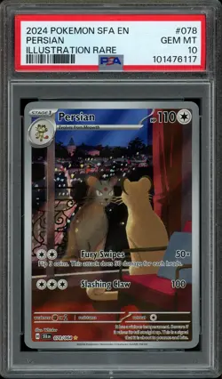 PSA 10 GEM Persian Shrouded Fable Illustration Rare Pokemon Card 078/064 - Image 1