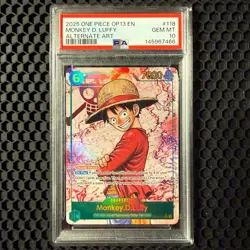 2025 One Piece OP-13 #118 Monkey D. Luffy Alternate Art PSA 10 - Image 1