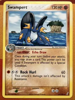 Pokemon Card - Swampert - Non-Holo Rare (27/100) ex Crystal Guardians NM - Image 1