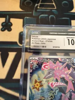 CGC 10 GEM MINT Japanese Pokemon 2023 Veluza 070/066 SV4K Art Rare - Image 3