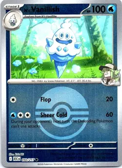 N's Vanillish (Poke Ball) 050/217 Common Ascended Heroes Pokemon Reverse Holo NM - Image 1