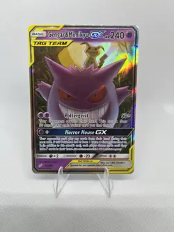 2019 Pokemon Sun & Moon Team Up Gengar Mimikyu #53/181 Holo LP - Image 1