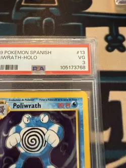 1999 Pokemon Spanish Base Set Poliwrath Holo #13 PSA 3 - Image 2