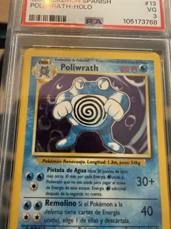 1999 Pokemon Spanish Base Set Poliwrath Holo #13 PSA 3 - Image 4
