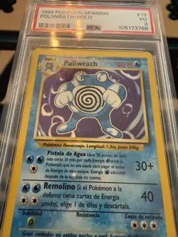 1999 Pokemon Spanish Base Set Poliwrath Holo #13 PSA 3 - Image 5