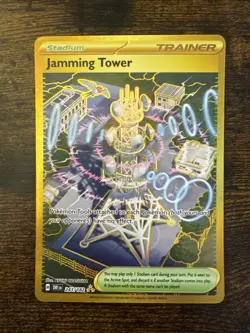 Pokemon Destined Rivals Jamming Tower 243/182 Gold Hyper Rare - Image 1
