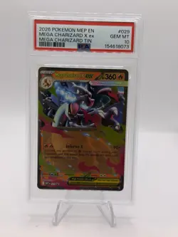 2026 POKEMON MEP EN-ME BLACK STAR PROMO #029 MEGA CHARIZARD X EX PSA 10 - Image 1