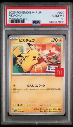 PSA 10 PIKACHU (McDONALD'S) — POKEMON JAPANESE M-P PROMO #020 (2025) - Image 1