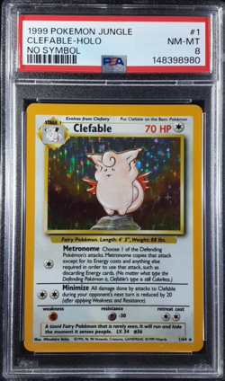 Pokemon Clefable No Symbol Holo PSA 8 Jungle Set 1/64 Vintage 1999 WOTC - Image 1