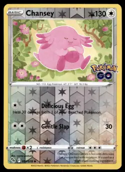 Chansey 051/078 Uncommon Pokemon GO Pokemon Reverse Holo Lightly Played - Image 1