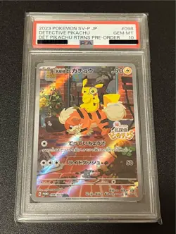PSA 10 Detective Pikachu 098/SV-P Nintendo Switch Promo Japanese Pokemon Card - Image 1