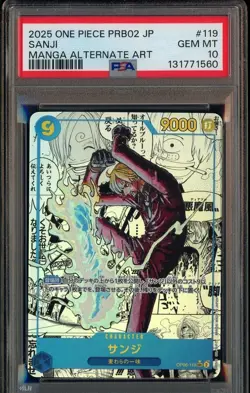 2025 One Piece PRB02 Japanese Manga Alternate Art #119 Sanji PSA 10 MINT - Image 1