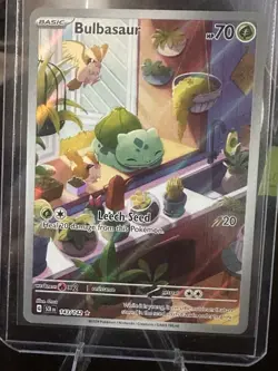 Pokemon TCG Bulbasaur Stellar Crown Illustration Rare Holo Card 143/142 - Image 1