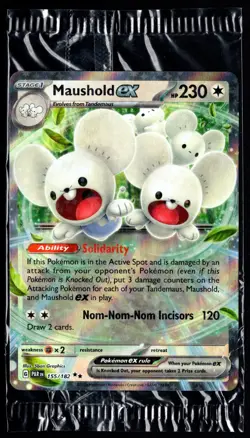 Pokemon TCG Maushold ex 155/182 2023 Paradox Rift Sealed Double Rare Card - Image 1