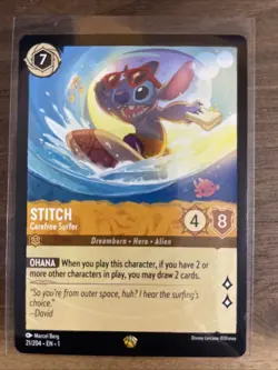 Disney Lorcana The First Chapter Stitch Card Non Foil Legendary 21/204 - Image 1