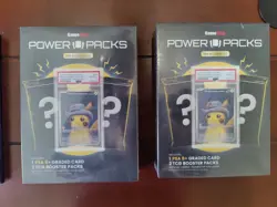 NEW SEALED GameStop Power Packs PSA 8+ Graded Card & 2 TCG Booster Packs - Image 1