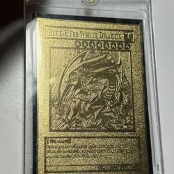 YUGIOH TCG Blue-eyes white dragon CUSTOM COLLECTIBLE GOLD METAL CARD - Image 1