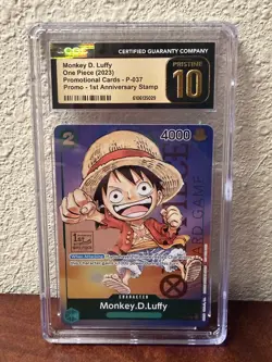 2023 ONE PIECE PROMO CARDS 1ST ANNIVERSARY STAMP MONKEY D. LUFFY CGC 10 PRISTINE - Image 1